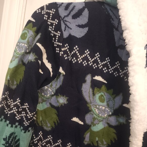 Disney Lilo & Stitch Fair Isle Sherpa Open Cardigan - Woman's Size S - Picture 3 of 6